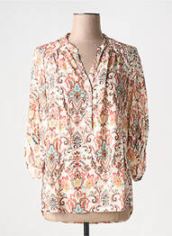Blouse imprimé fantaisie manches 3/4 beige EMA BLUE'S femme