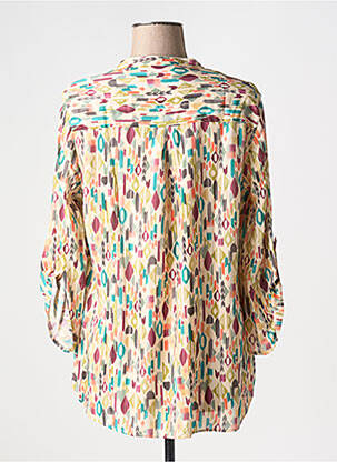 Blouse imprimé fantaisie manches 3/4 beige EMA BLUE'S femme