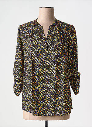 Blouse imprimé fantaisie manches 3/4 noir EMA BLUE'S femme
