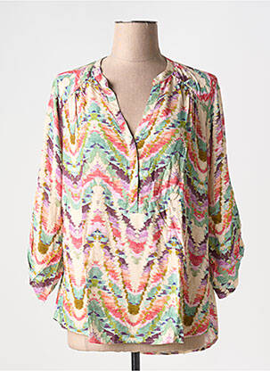 Blouse imprimé fantaisie manches 3/4 beige EMA BLUE'S femme