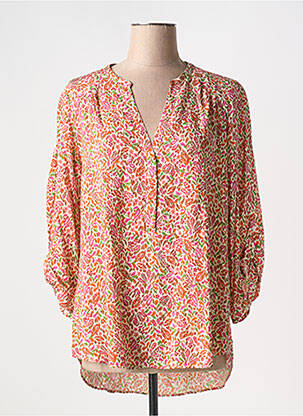 Blouse imprimé fantaisie manches 3/4 beige EMA BLUE'S femme