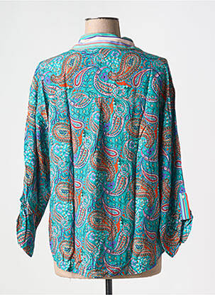 Chemisier imprimé fantaisie manches longues bleu EMA BLUE'S femme