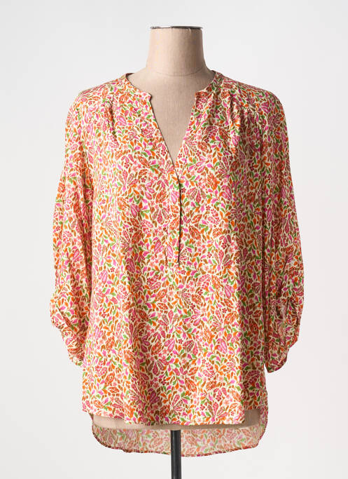 Blouse imprimé fantaisie manches 3/4 beige EMA BLUE'S femme