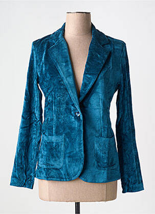 Blazer coupe cintrée bleu MAJESTIC FILATURES femme