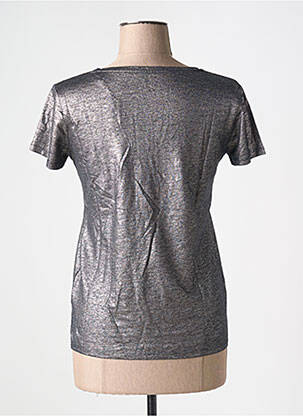 T-shirt stretch manches courtes gris MAJESTIC FILATURES femme