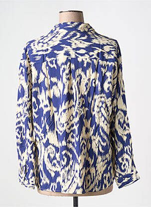 Chemisier imprimé fantaisie manches longues bleu EMA BLUE'S femme