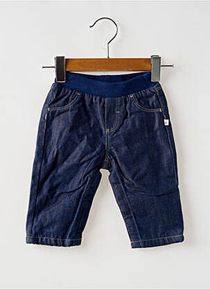 Pantalon droit poches taille élastique bleu PETIT BATEAU garçon
