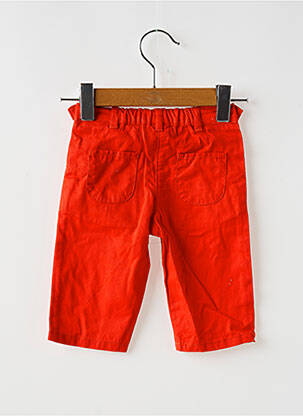 Pantalon droit tissage popeline taille ajustable rouge PETIT BATEAU fille