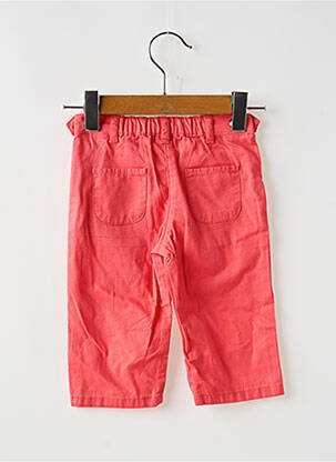 Pantalon droit tissage popeline taille ajustable rouge clair PETIT BATEAU fille