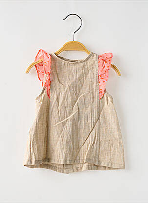 Top imprimé fantaisie manches courtes beige MOULIN ROTY fille