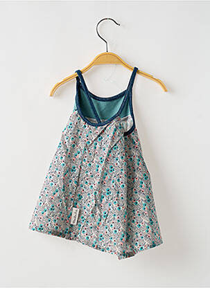 Robe mi-longue fines bretelles fines bretelles bleu MOULIN ROTY fille