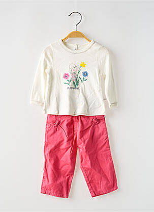 Ensemble pantalon type de haut t-shirt rose PETIT BATEAU fille