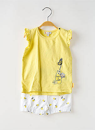 Ensemble short manches courtes jaune STEIFF fille