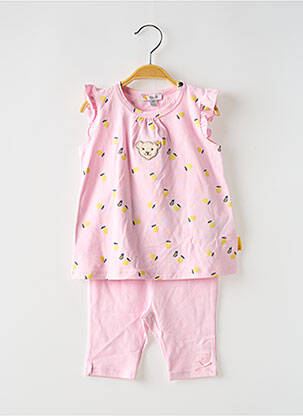 Ensemble pantalon type de haut t-shirt rose STEIFF fille