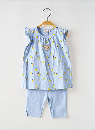 Ensemble pantalon type de haut t-shirt bleu STEIFF fille