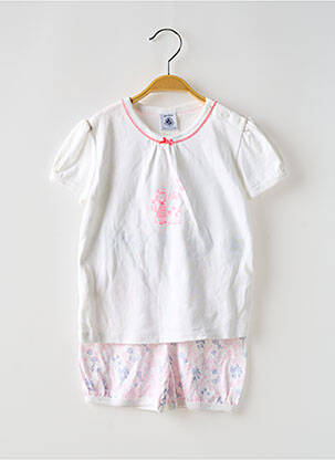 Ensemble short manches courtes blanc PETIT BATEAU fille