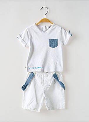 Ensemble short coupe droite blanc BULLE DE BB garçon