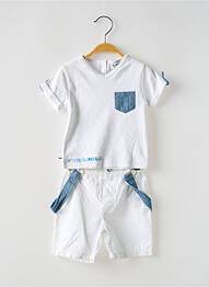 Ensemble short coupe droite blanc BULLE DE BB garcon