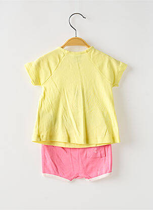 Ensemble short manches courtes jaune PETIT BATEAU fille