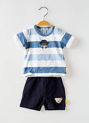Ensemble short coupe droite bleu STEIFF garcon