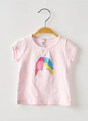T-shirt stretch manches courtes rose PETIT BATEAU fille