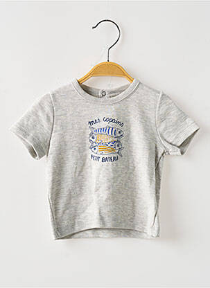 T-shirt imprimé fantaisie manches courtes gris PETIT BATEAU garçon