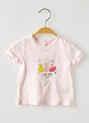 T-shirt stretch manches courtes rose PETIT BATEAU fille