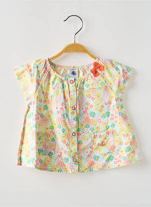Chemisier manches courtes manches courtes jaune PETIT BATEAU fille