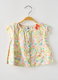 Chemisier manches courtes manches courtes jaune PETIT BATEAU fille