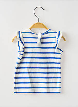 Débardeur stretch sans manche bleu PETIT BATEAU fille