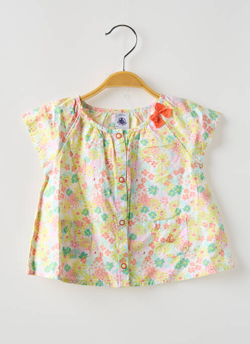Chemisier manches courtes manches courtes jaune PETIT BATEAU fille