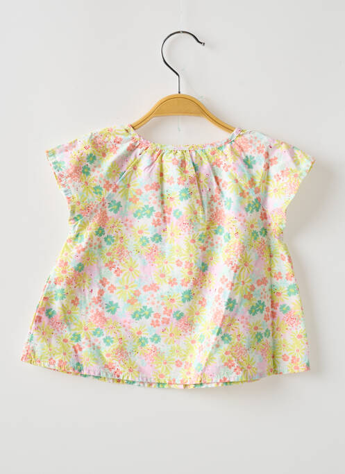 Chemisier manches courtes manches courtes jaune PETIT BATEAU fille