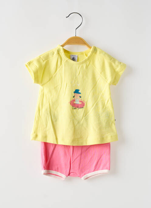 Ensemble short jaune PETIT BATEAU pour fille
