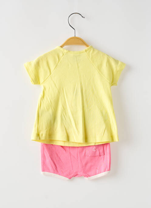 Ensemble short jaune PETIT BATEAU pour fille