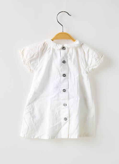 Robe mi-longue blanc PETIT BATEAU pour fille