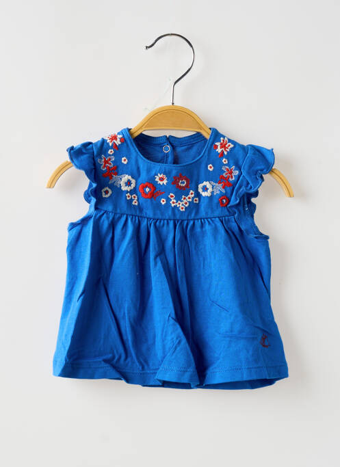 Top bleu PETIT BATEAU pour fille