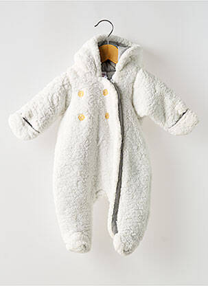 Combi-pantalon col v manches longues blanc BB AND CO enfant