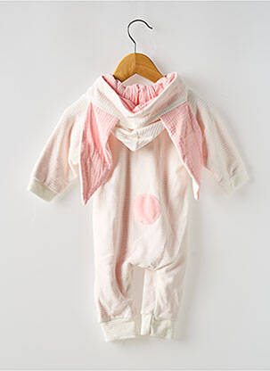 Combi-pantalon col v manches longues blanc BB AND CO enfant