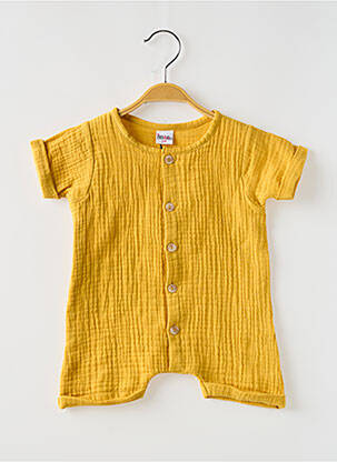 Combishort coupe droite manches courtes jaune BB AND CO garçon
