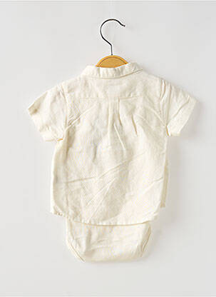 Chemise manches courtes broderie beige PETIT BATEAU garçon
