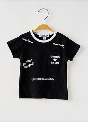 T-shirt coupe droite manches courtes noir BULLE DE BB garçon
