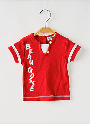 T-shirt stretch manches courtes rouge BULLE DE BB garçon