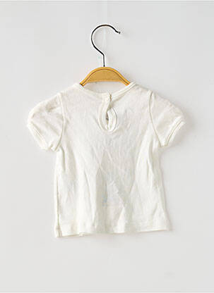 T-shirt stretch manches courtes blanc PETIT BATEAU fille