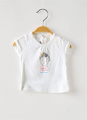 T-shirt stretch manches courtes blanc PETIT BATEAU fille