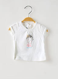 T-shirt stretch manches courtes blanc PETIT BATEAU fille