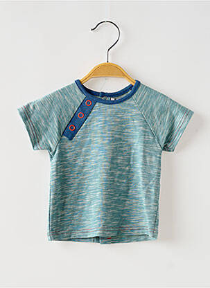 T-shirt fermeture pressionnée manches courtes bleu MOULIN ROTY garçon