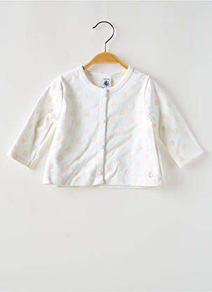 Veste casual col rond blanc PETIT BATEAU fille