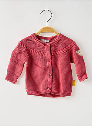 Gilet manches longues coupe droite rose STEIFF fille