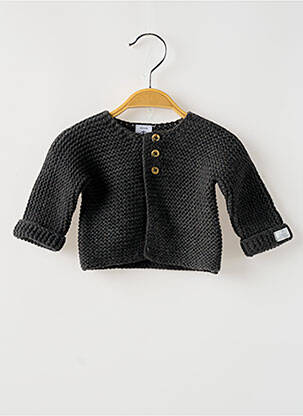 Gilet manches longues coupe droite gris PETIT BATEAU fille