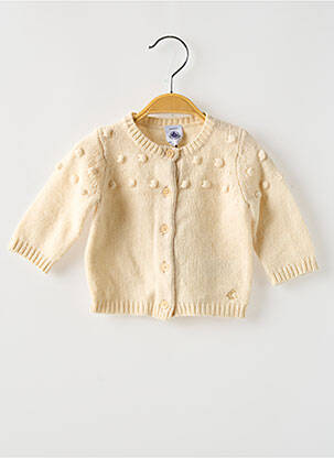 Gilet manches longues maille tricot beige PETIT BATEAU fille